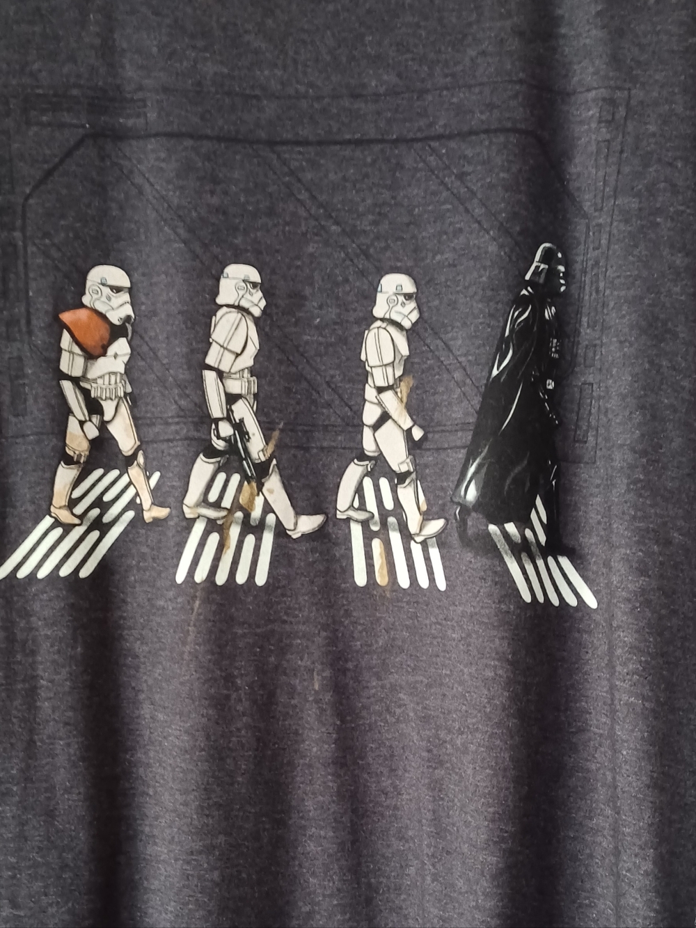 Upcycled Star Wars Dark Gray Stormtrooper Abbey Road Tee - Picture 3 of 7